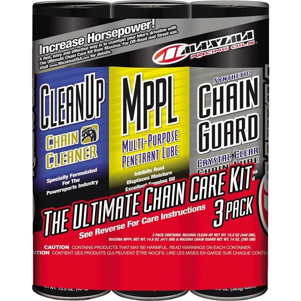 Maxima Synthetic Chain Guard Ultimate Chain Care Kit Combo 3 Pack