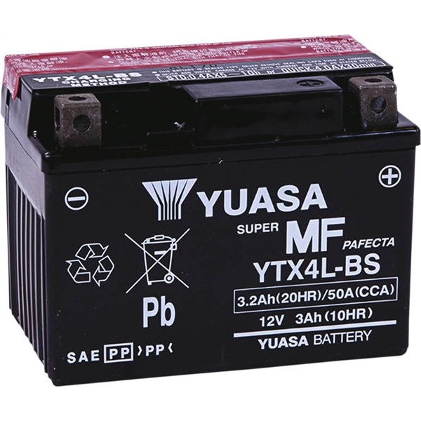 Yuasa YTX4L-BS AGM Maintenance Free Battery, YUAM62X4B