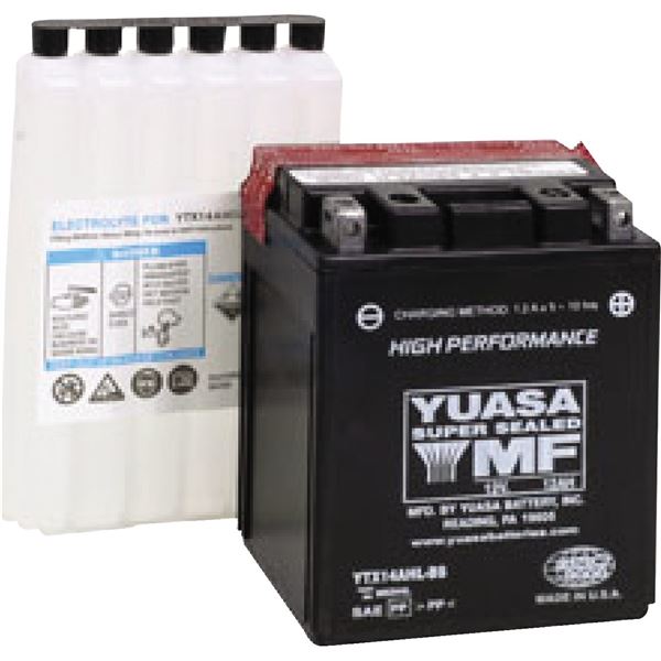 Yuasa YTX14AHL-BS High Performance Maintenance Free Battery, YUAM62H4L
