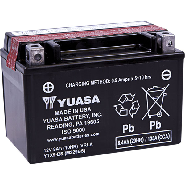 Yuasa YTX9-BS AGM Maintenance Free Battery, YUAM329BS