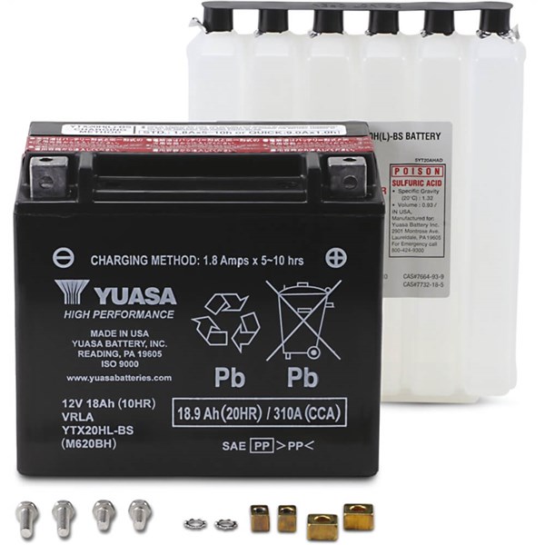 Yuasa YTX20HL-BS High Performance Maintenance Free Battery, YUAM620BH