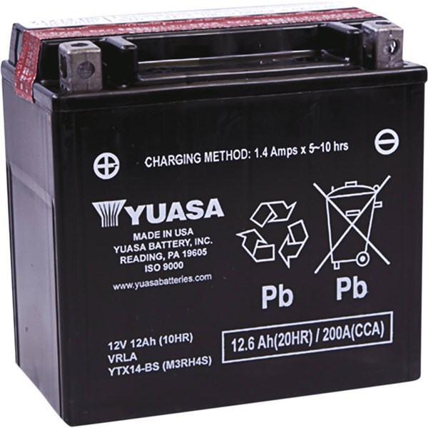 Yuasa YTX14-BS AGM Maintenance Free Battery, YUAM3RH4S