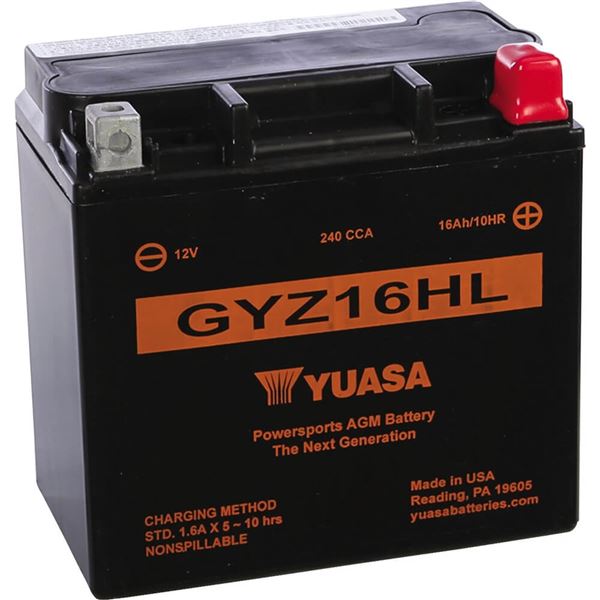 Yuasa GYZ16HL GYZ High Performance Maintenance Free Battery, YUAM716GHL