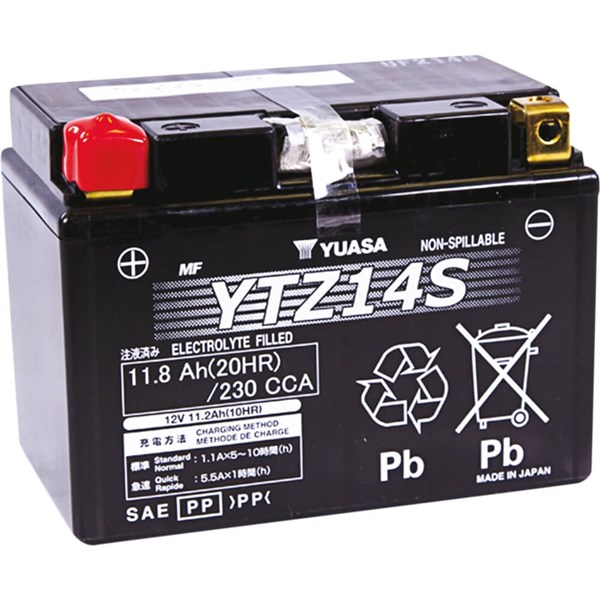 Yuasa YTZ14S YTZ Factory Activated Maintenance Free Battery, YUAM72Z14