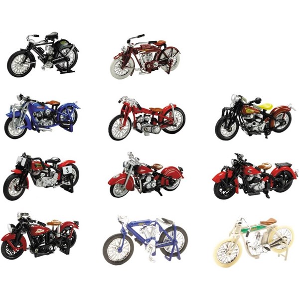 New Ray Toys Indian 1:32 Scale Assorted Motorcycle Replica Set