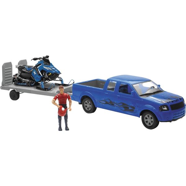 New Ray Toys Ford F-150 With Polaris Switchback Snowmobile 1:18 Scale Replica
