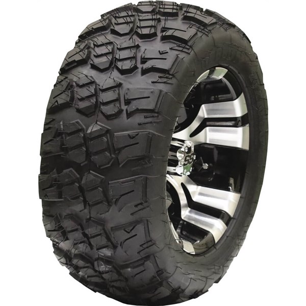Ocelot 12x7, 4 / 4, 3+4 D118 Golf Cart Wheel And Ocelot 20x10-12 Aurora GT Tire Kit