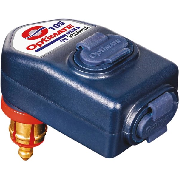 Tecmate Optimate DIN Plug Low Profile Dual USB Charger