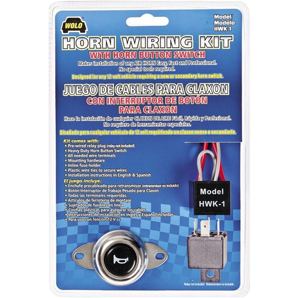 Wolo Air Horn Wiring Kit with Horn Button Switch