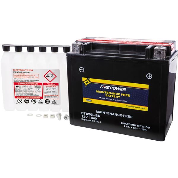 Fire Power CTX20L-BS Sealed Maintenance Free Battery