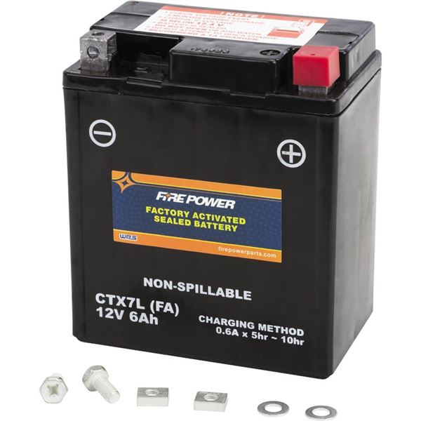 Fire Power CTX7L-BS-FA Factory Activated Sealed Maintenance Free Battery