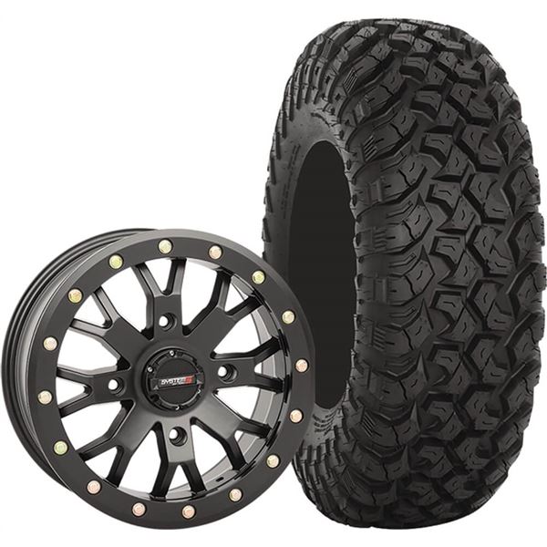 System 3 Off-Road 14x7, 4 / 156, 6+1 SB-4 Wheel And 30x10R-14 RT320 Tire Kit