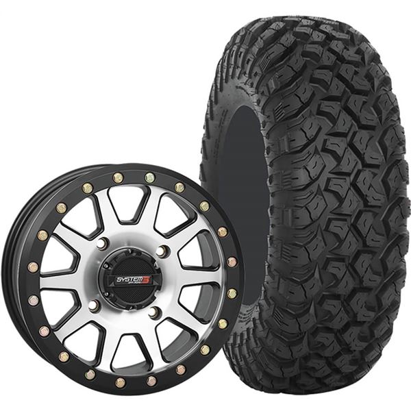 System 3 Off-Road 15x7, 4 / 156, 5+2 SB-3 Wheel And 32x10R-15 RT320 Tire Kit