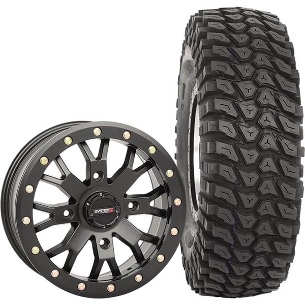 System 3 Off-Road 14x7, 4 / 137, 4+3 SB-4 Wheel And 28x10R-14 XCR350 Tire Kit