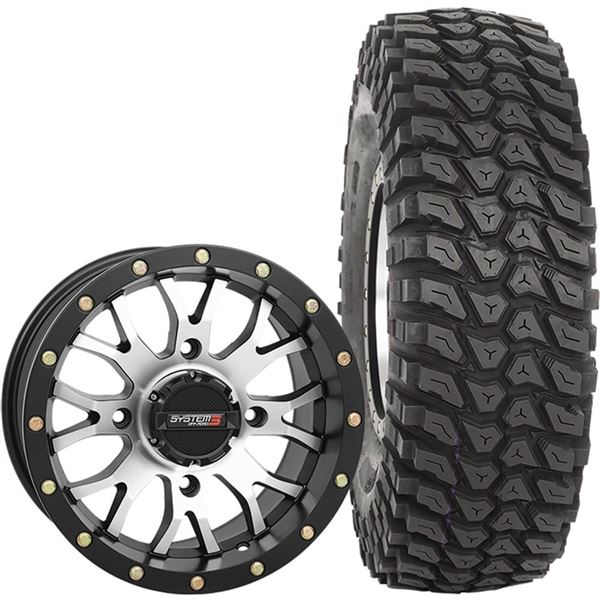 System 3 Off-Road 14x7, 4 / 156, 5+2 ST-3 Wheel And 30x10R-14 XCR350 Tire Kit