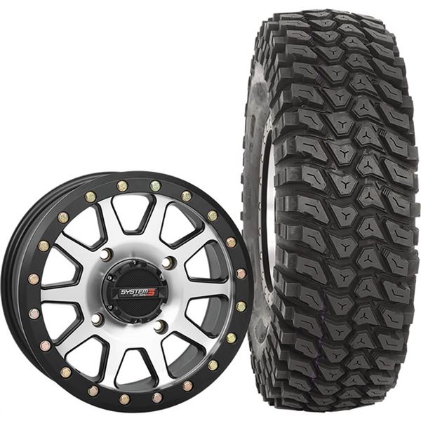 System 3 Off-Road 15x7, 4 / 137, 5+2 SB-3 Wheel And 35x10R-15 XCR350 Tire Kit