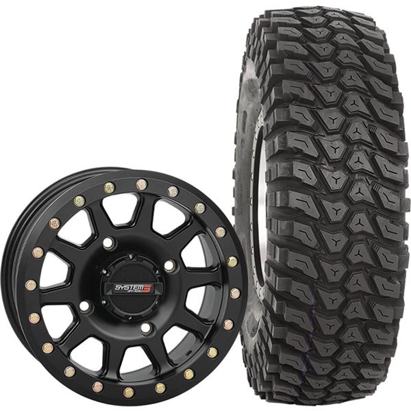 System 3 Off-Road 15x7, 4 / 156, 5+2 SB-3 Wheel And 35x10R-15 XCR350 Tire Kit