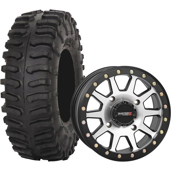 System 3 OffRoad 15x7, 4/137, 5+2 SB3 Wheel And 33x10R15 XT300 Tire Kit