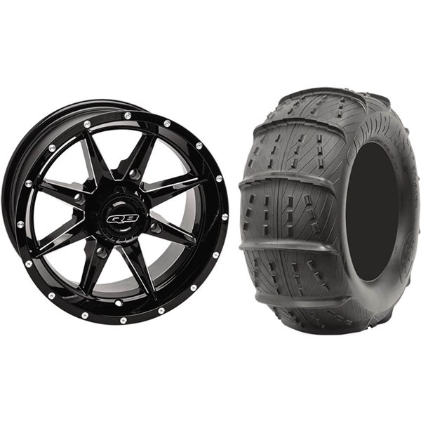 Quadboss 14x10, 4 / 137, 5+5 Slicer Wheel And CST 28x12-14 Sandblast CS22 Rear Tire Kit