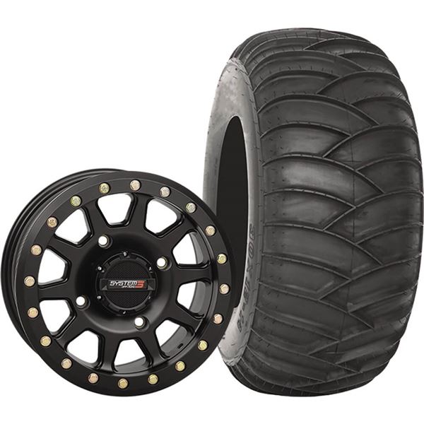 System 3 Off-Road 15x10, 4 / 156, 5+5 SB-3 Wheel And 32x12-15 SS360 Rear Tire Kit