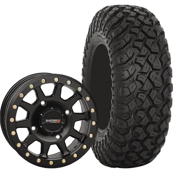 System 3 Off-Road 15x7, 4 / 137, 5+2 SB-3 Wheel And 35x9.5R-15 RT320 Tire Kit With Sealant