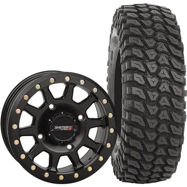 System 3 Off-Road 15x7, 4 / 137, 5+2 SB-3 Wheel And 32x10R-15 XCR350 Tire Kit With Sealant