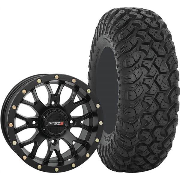 System 3 Off-Road 14x7, 4 / 110, 5+2 ST-3 Wheel And 30x10R-14 RT320 Tire Kit