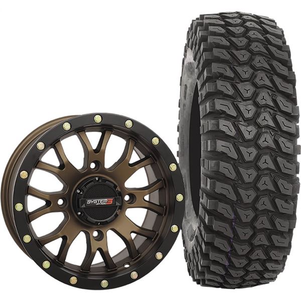 System 3 Off-Road 15x7, 4 / 156, 6+1 ST-3 Wheel And 32x10R-15 XCR350 Tire Kit