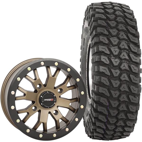 System 3 Off-Road 15x7, 4 / 137, 4+3 SB-4 Wheel And 32x10R-15 XCR350 Tire Kit With Sealant
