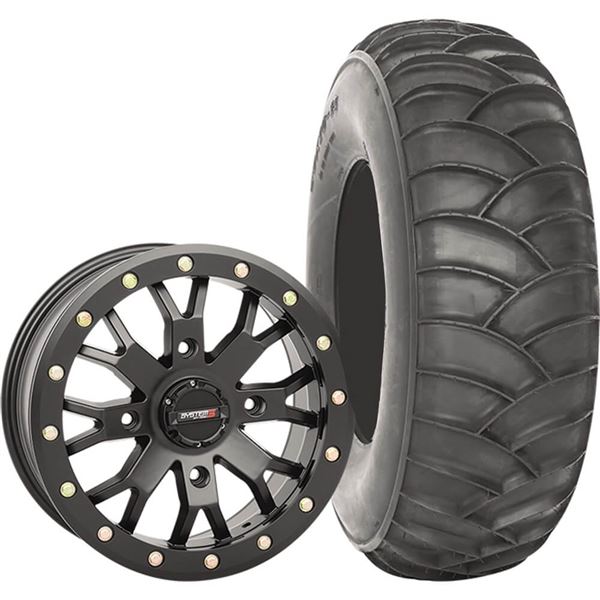 System 3 Off-Road 14x7, 4 / 137, 4+3 SB-4 Wheel And 30x10-14 SS360 Front Tire Kit