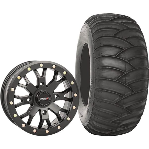 System 3 Off-Road 15x10, 4 / 156, 5+5 SB-4 Wheel And 32x12-15 SS360 Rear Tire Kit