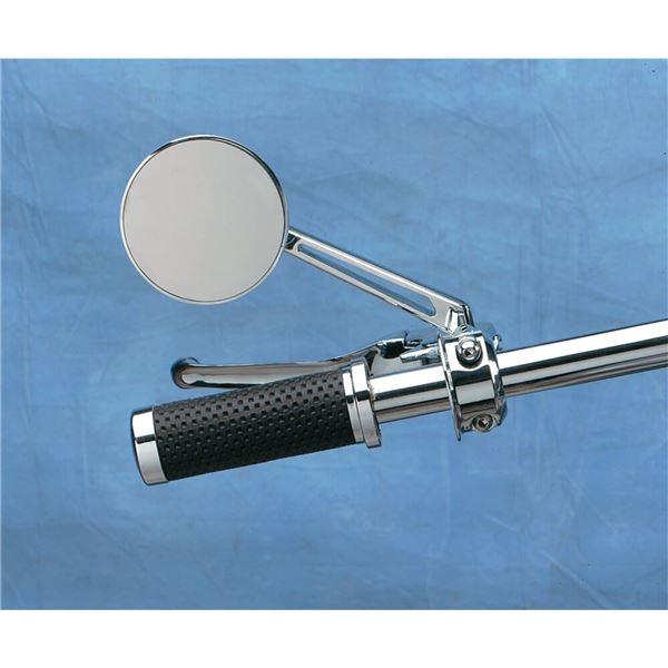 Drag Specialties Mirror - Round Series - Side View - Stealth II / Long - Chrome - Left / Right - Each | 302156-BC4-LB16