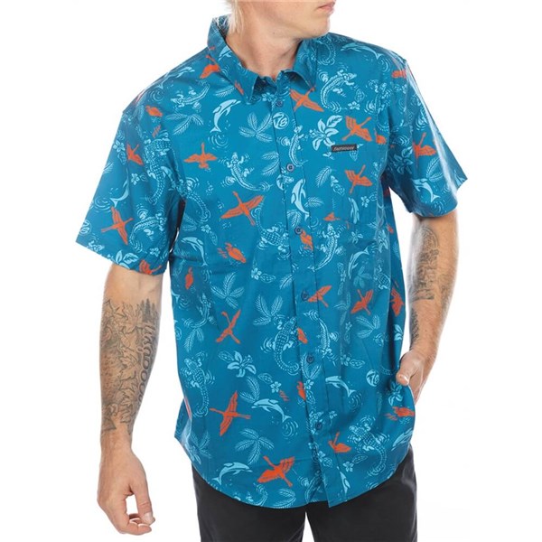 Fasthouse Tyler Bereman Island Hopper Hawaiian Button Up Shirt