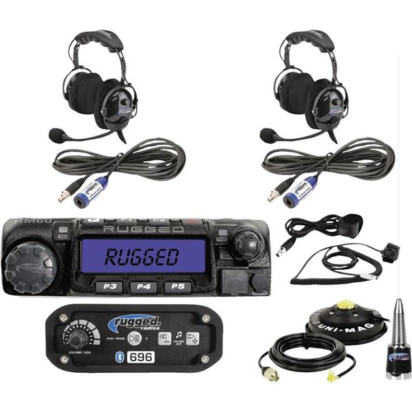 Rugged Radios RRP696 2 Seat Intercom With 60-Watt Radio And Over The Head Ultimate Comfort Headsets