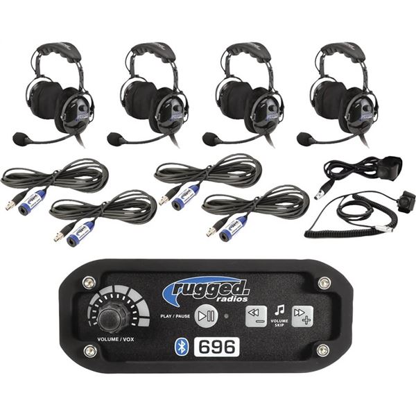 Rugged Radios RRP696 4 Seat Intercom With Over The Head Ultimate Comfort Headsets