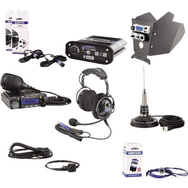 Rugged Radios Complete UTV Communication Kit With Helmet Radios And Dash Mount For Can Am X3