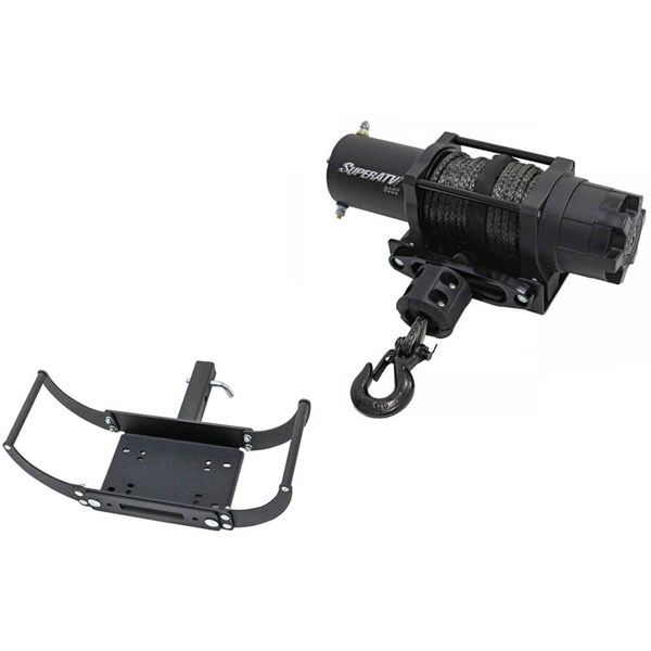 SuperATV Black Ops 6,000lb Winch With 12,000lb Receiver Hitch Mount