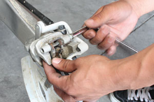 Remove the brake pin