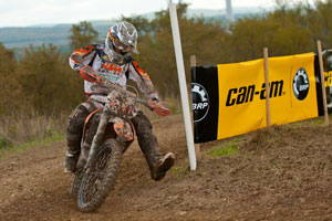Charlie Mullins holds a 17 point cushion with his victory at round 11 of the GNCC. Photography: Shan Moore