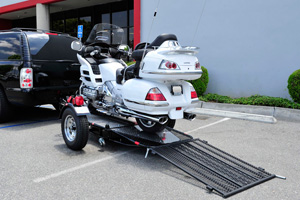 The new Ride-Up Single Motorcycle Trailer with SRL.