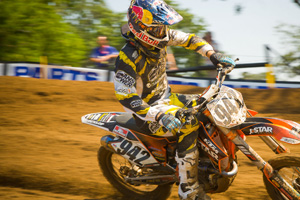 Simmonds earned 12th overall after turning in 13-12 moto results at the second round of the AMA Pro Motocross Championship Series at Freestone MX Park.