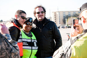 With Theo Rossi and Kim Coates