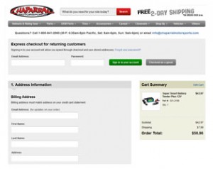 International Checkout Available at Chaparral Motorsports