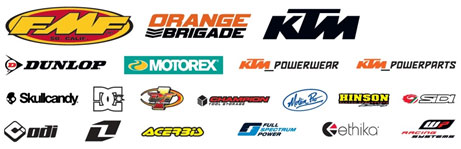 FMF/Orange Brigade/KTM Team Sponsor Logos