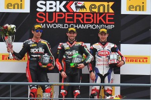 2013 World Superbike Portimao Race 2 Winner's Podium