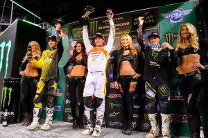 2014 AMA Supercross Seattle Lites West Winner's Podium