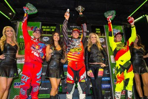 2015 AMA Supercross Detroit 450SX Winners Podium