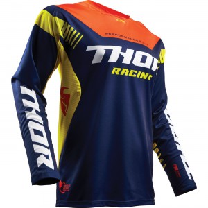 Thor Fuse Propel Jersey Perforated mesh on back and underarms with 100% moisture wicking material throughout. Less seams = more comfort. Drop tail keeps jersey tucked in.