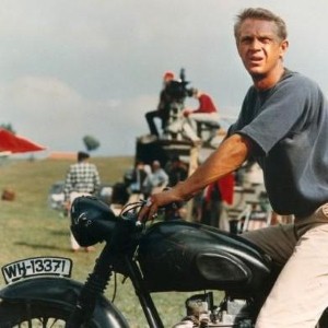 Steve McQueen on his Triumph Trophy